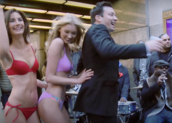 Jimmy Fallon in New York City models for Vanity Fair.