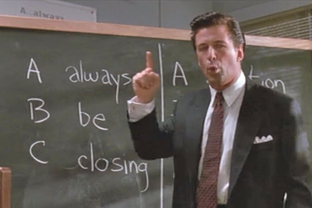 Alec Baldwin in "Glengarry Glen Ross."