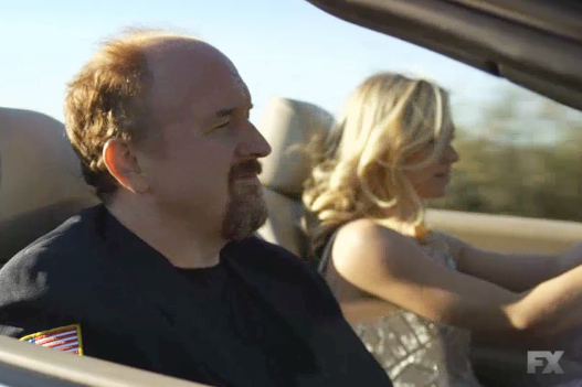 Louis C.K. and Yvonne Strahovski on Meadow Lane.