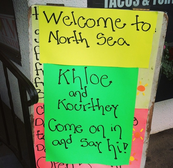 A welcome sign in the Hamptons hamlet of North Sea for the Kardashians.
