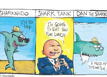 Cartoon by Mickey Paraskevas dan shark