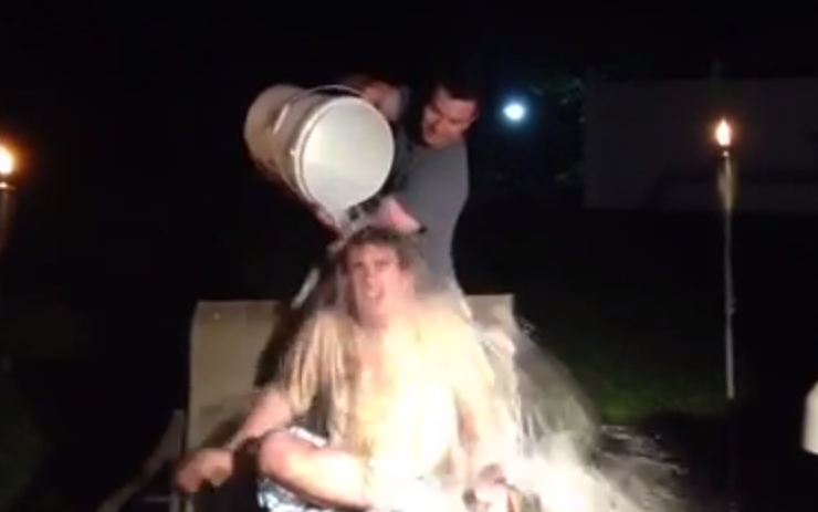 Lee Meyer takes the ALS Ice Bucket Challenge.