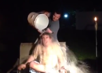 Lee Meyer takes the ALS Ice Bucket Challenge.