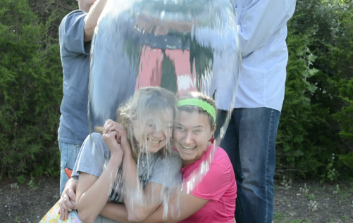 Kelly Laffey and Katie Laffey take the ALS Ice Bucket Challenge.