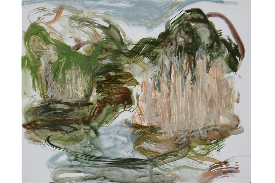 Sea Oats, acrylic on paper by Anne Seelbach, 2008.