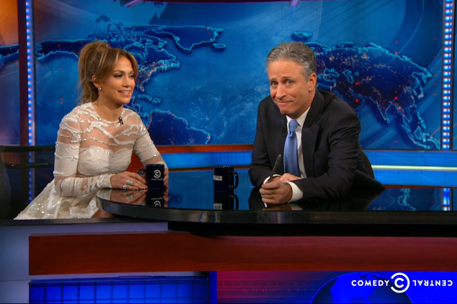 Jennifer Lopez on "The Daily Show with Jon Stewart" January 20, 2015 .