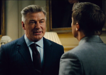 Alec Baldwin and Jeremy Renner in the trailer for Mission: Impossible–Rogue Nation