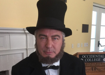 Alec Baldwin as Abraham Lincoln.