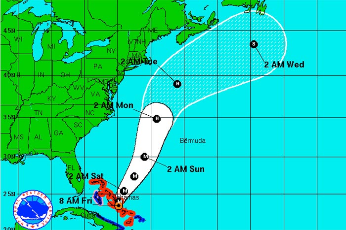 Hurricane Joaquin possible path Courtesy National Weater Service