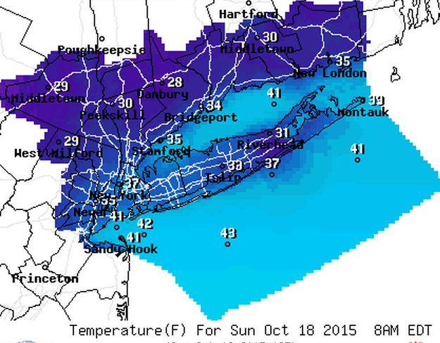 Sunday, 8 a.m. temperature forecast.