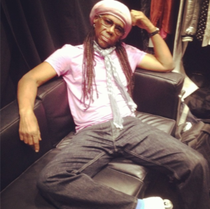 Nile Rodgers backstage at the Grammys.