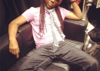 Nile Rodgers backstage at the Grammys.