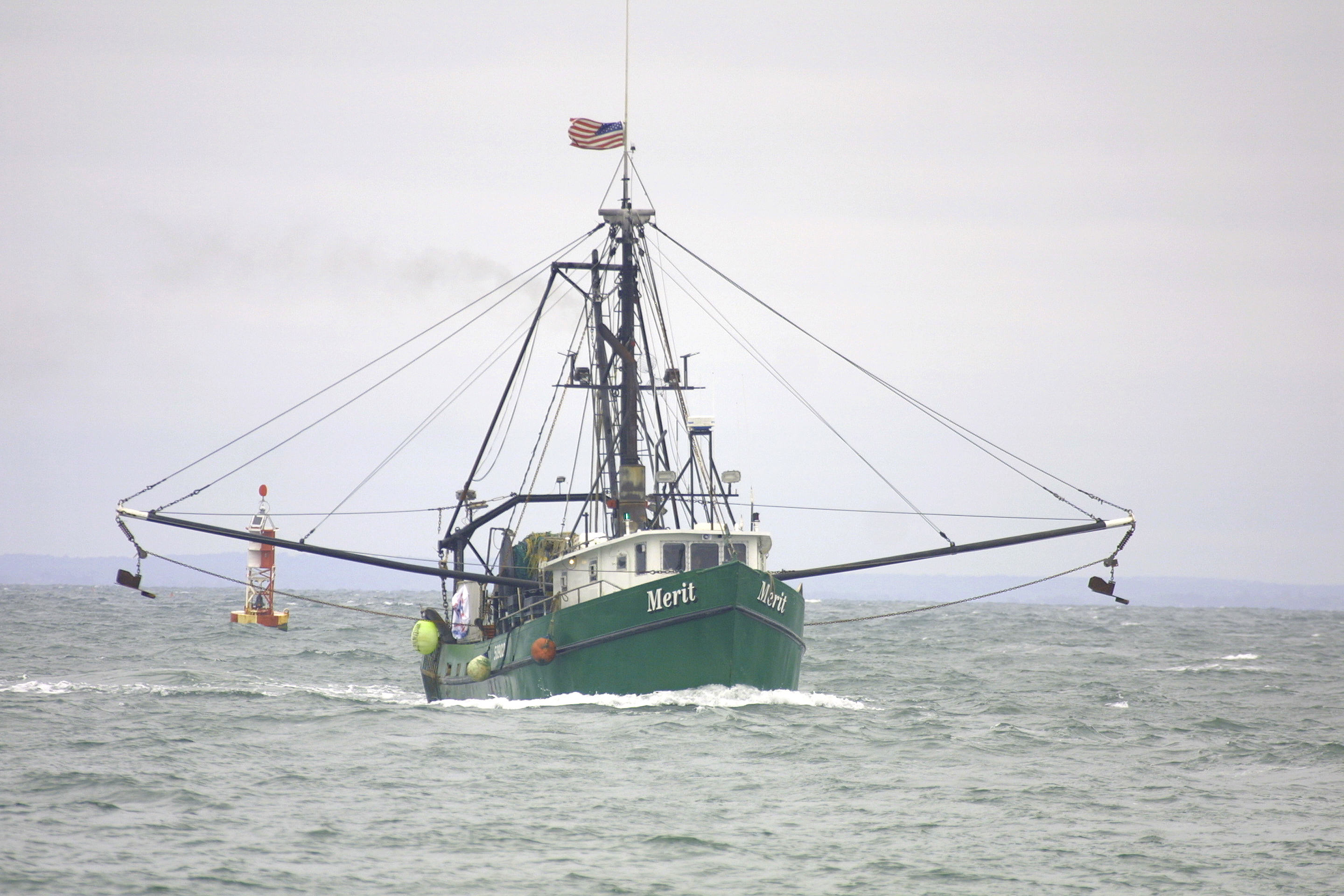 Sidney Smith's boat, Merit, at sea