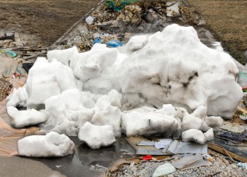 Snow melt trash