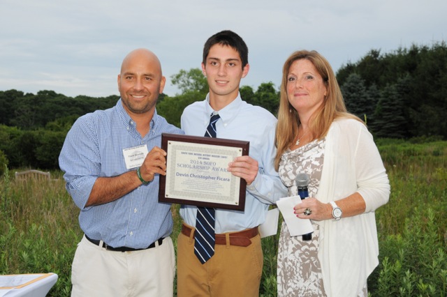 SoFo Executive Director Frank Quevedo and BNB representative Michelle Severance presenting the 6th Annual SoFo Scholarship Award to Devin Christopher Ficara.