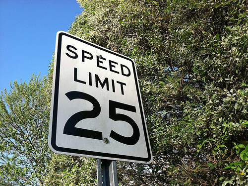 Speed Limit 25 sign