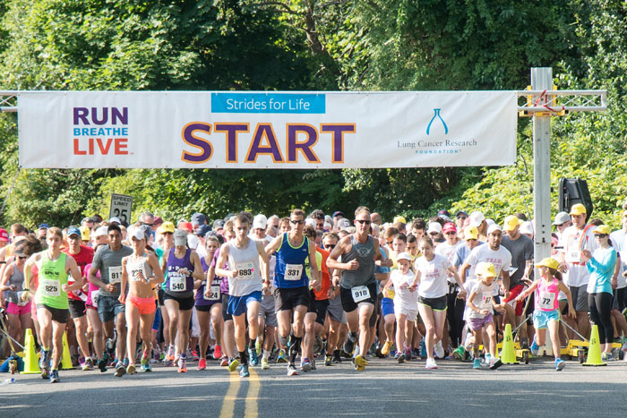 Starting the Strides for Life 3-Mile Run