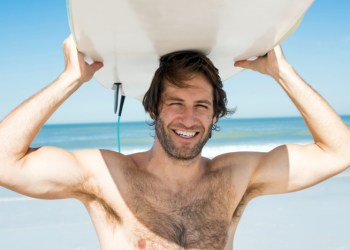 Studly pale surfer guy