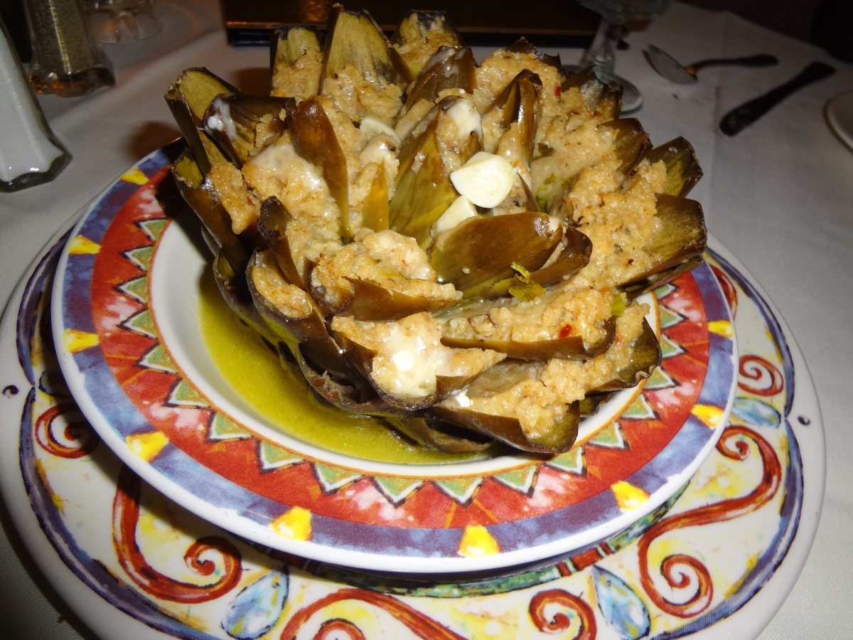 Stuffed artichoke at Touch of Venice.