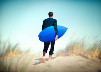Hamptons Surf Report Businessman Surfer