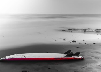 Surfboard artistic mood shot