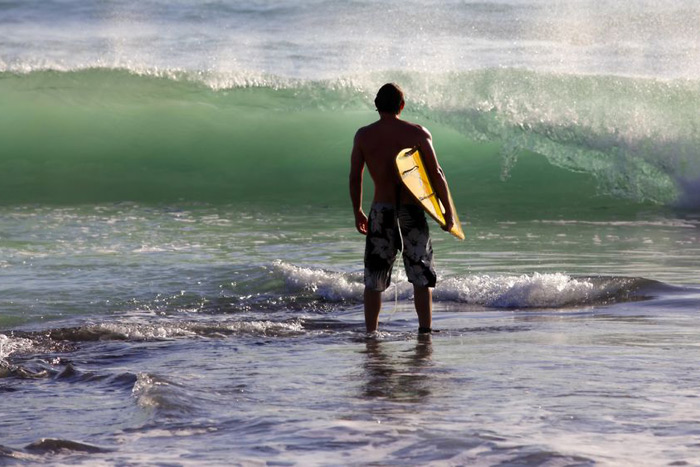 Surfer checking the waves