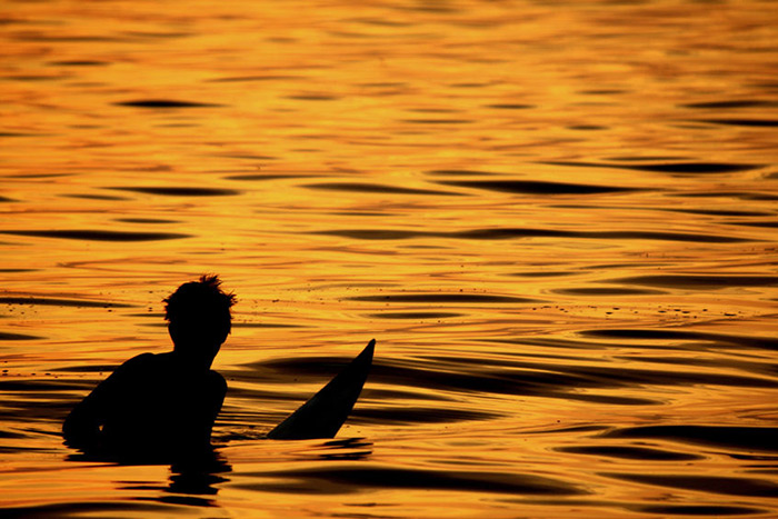 surfer at sunset