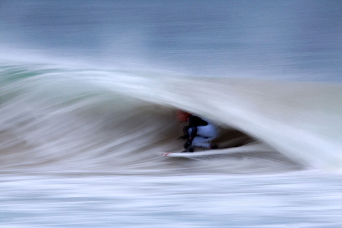 Surfer in motion