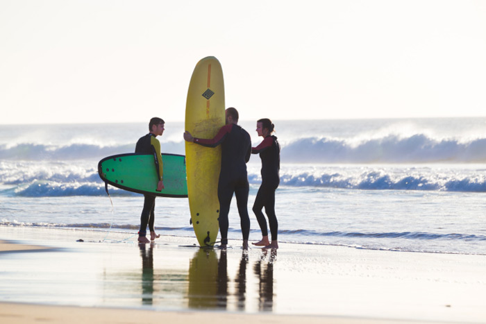Surfers on the beach