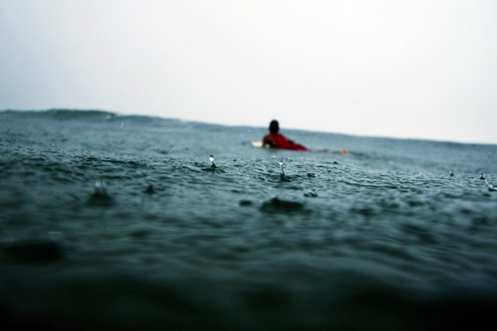 Surfing in the rain
