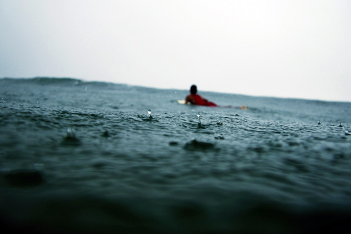 Surfing in the rain