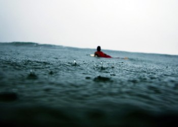 Surfing in the rain