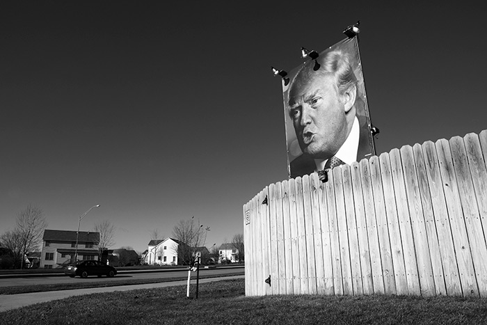 Trump sign on a fence