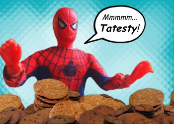 Mego Spiderman says Tates cookies are Tatesty!
