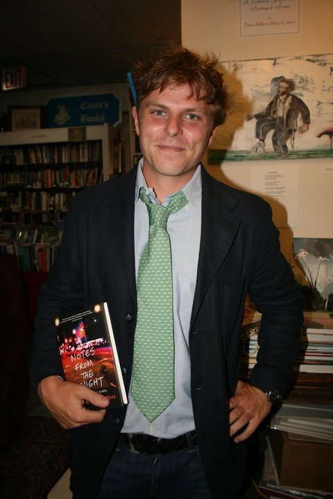 Taylor Plimpton at reading for Notes From the Night at Canio's Books in Sag Harbor