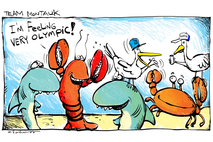 Team Montauk cartoon by Mickey Paraskevas