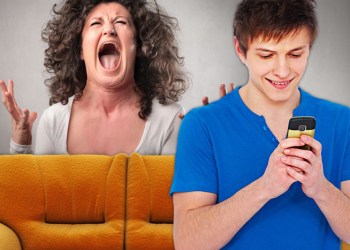 Teen texting mom horrified