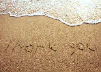 Thank you in the sand