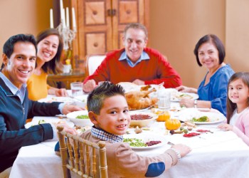 Thanksgiving Dinner Table Sheltered Big Stock