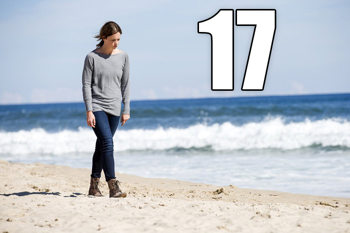 Allison on the beach in Montauk in Showtime's "The Affair"