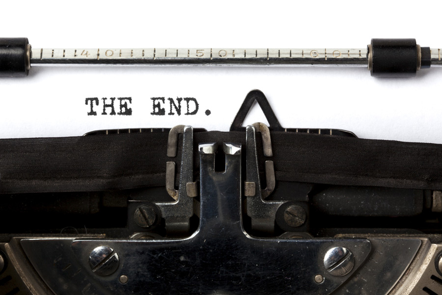The End typewriter