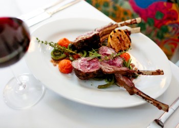 Marinated rack of lamb at The Living Room.