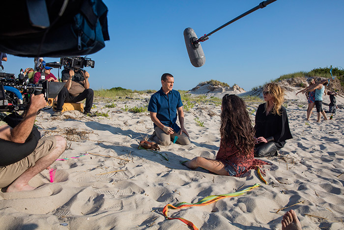 Hugh Dancy shooting "The Path" Season 2 Episode 8 in Westhampton Beach