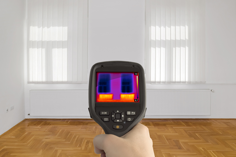A home energy audit identifies air leaks and heat loss.