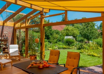 Enjoy your backyard during the sunniest times of day with a professionally installed awning.