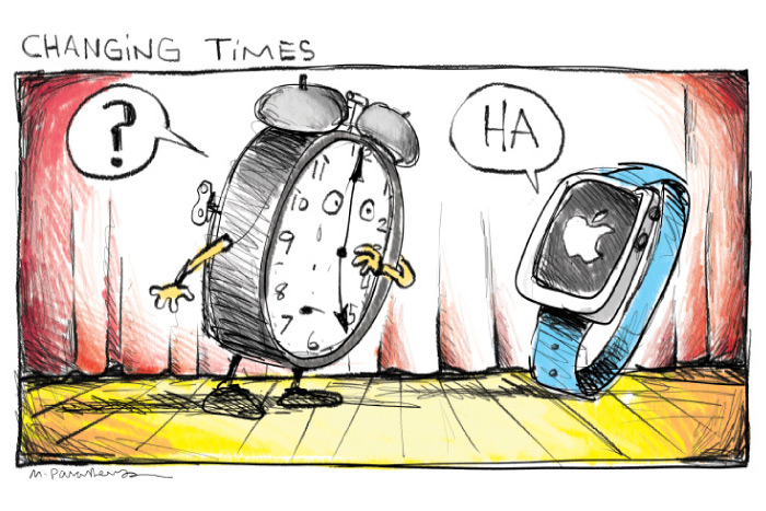 Time zone change Cartoon by Mickey Paraskevas