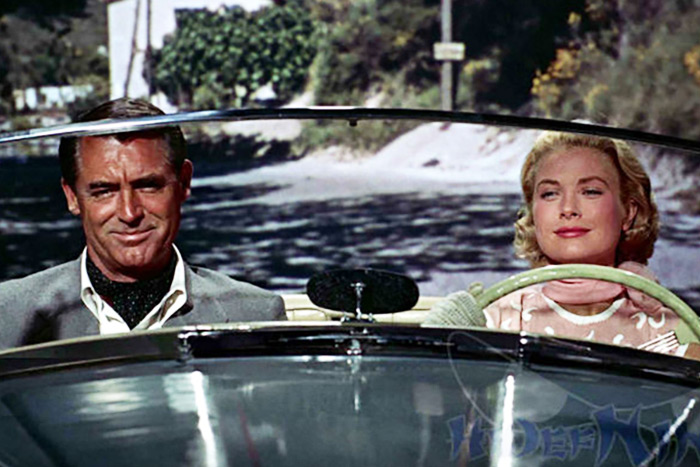 Carey Grant and Grace Kelly in Alfred Hitchcock's "To Catch a Thief"