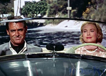 Carey Grant and Grace Kelly in Alfred Hitchcock's 