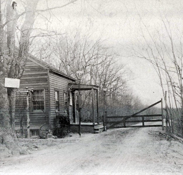 The tollhouse on the Bridgehampton-Sag Harbor Turnpike at the turn of the 20th century