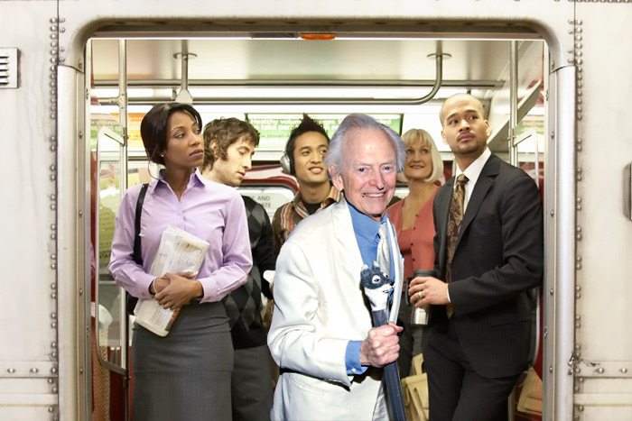 Tom Wolfe exits the Hamptons Subway